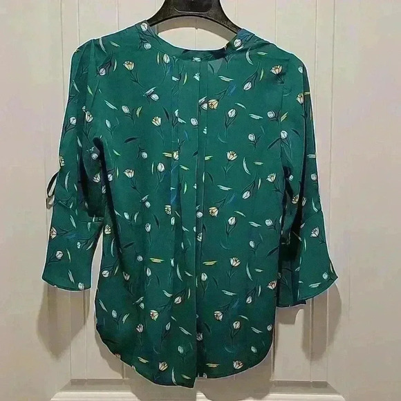 41 Hawthorn Green Floral 3/4 Bell Sleeves Size XS - Picture 6 of 7